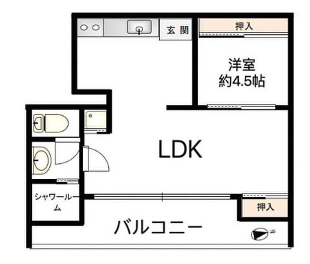 川口グレースマンション(1LDK) 9階の間取り図