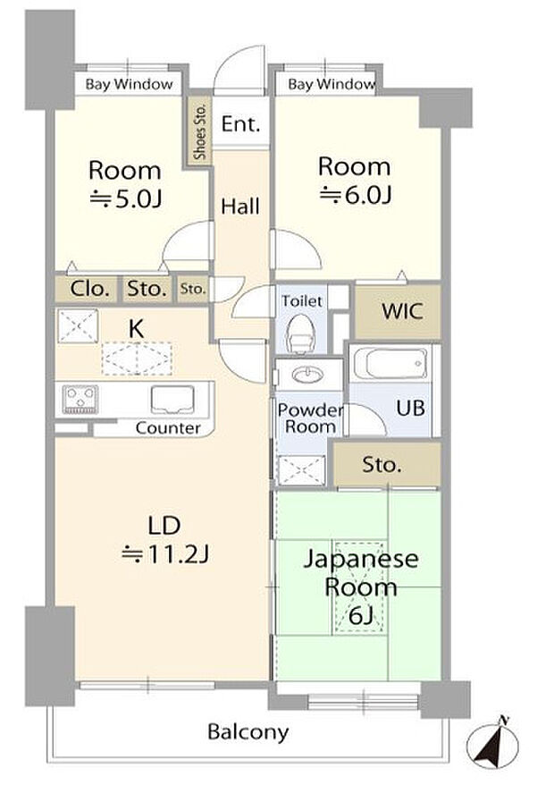 ダイアパレス北綾瀬並木通り(3LDK) 5階の間取り図