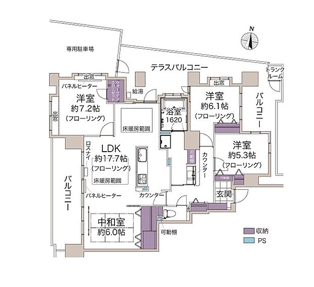 ジェネラス平岸弐番館(4LDK) 1階/101の間取り図