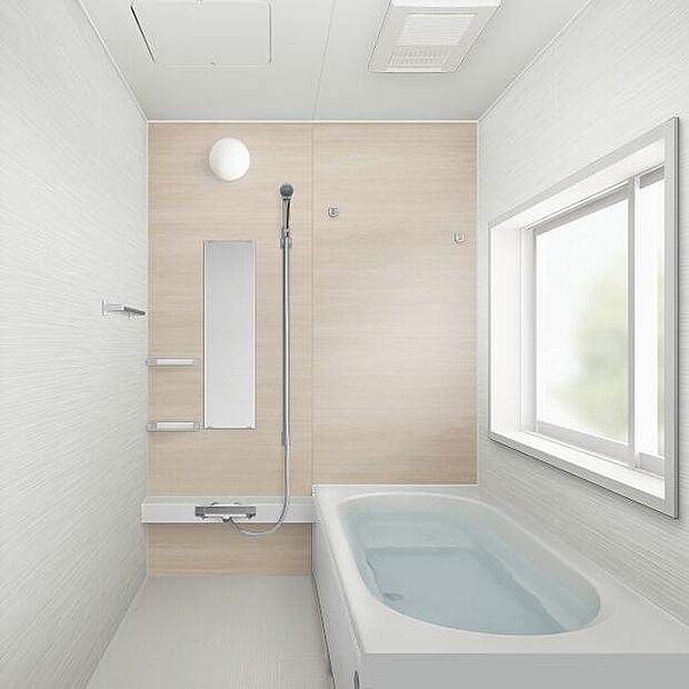 【同仕様写真/浴室】浴室はハウステック製の新品のユニットバスに交換します。1坪サイズの広々としたお風呂なので足を伸ばして浸かれる浴槽で、1日の疲れをゆっくり癒すことができますよ。