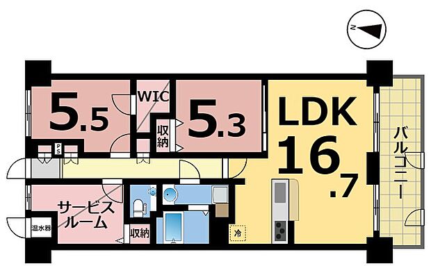 ライオンズマンション松山問屋町(2SLDK) 11階の間取り図
