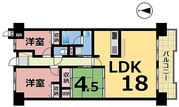 ジョイフルプラザ高岡壱番館(3LDK) 7階の間取り図
