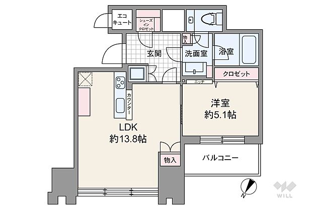 ザ六本木東京クラブレジデンス(1LDK) 17階の間取り図