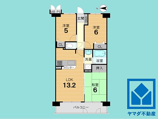 ライオンズマンション伏見　中古マンション(3LDK) 7階の間取り図