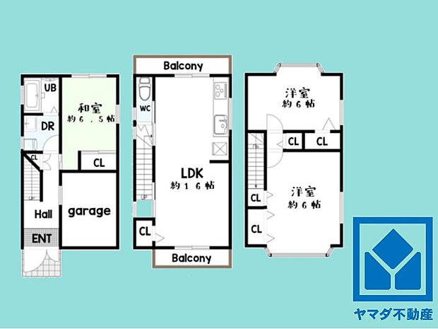 全居室6帖以上のゆとりある広さ。