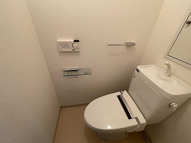 ウォシュレットタイプの便座が付いたトイレです。