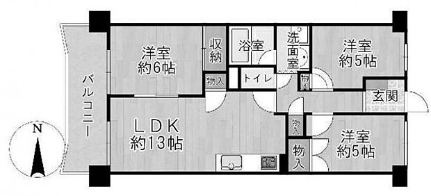 桜塚パーク・マンション(3LDK) 5階の内観