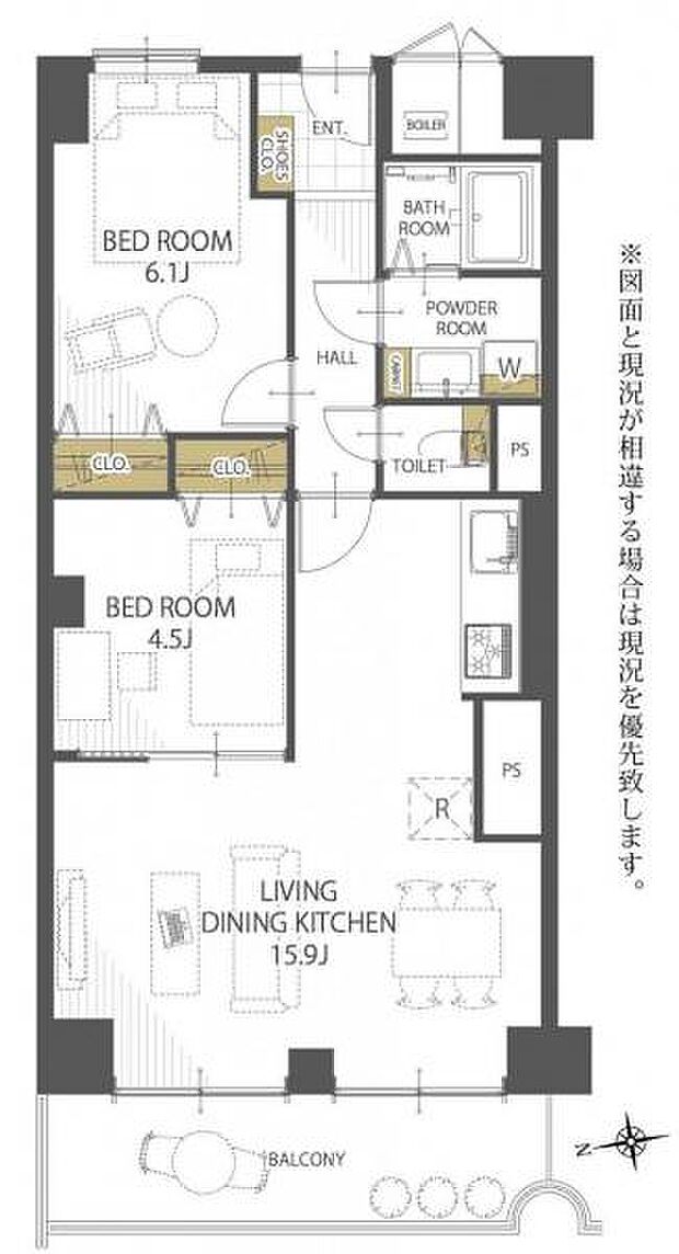 千里レックスマンションA棟(2LDK) 6階の内観