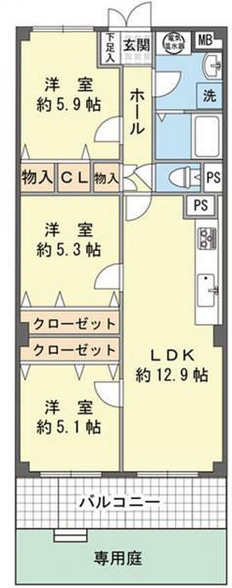 千里山東スカイハイツの間取り