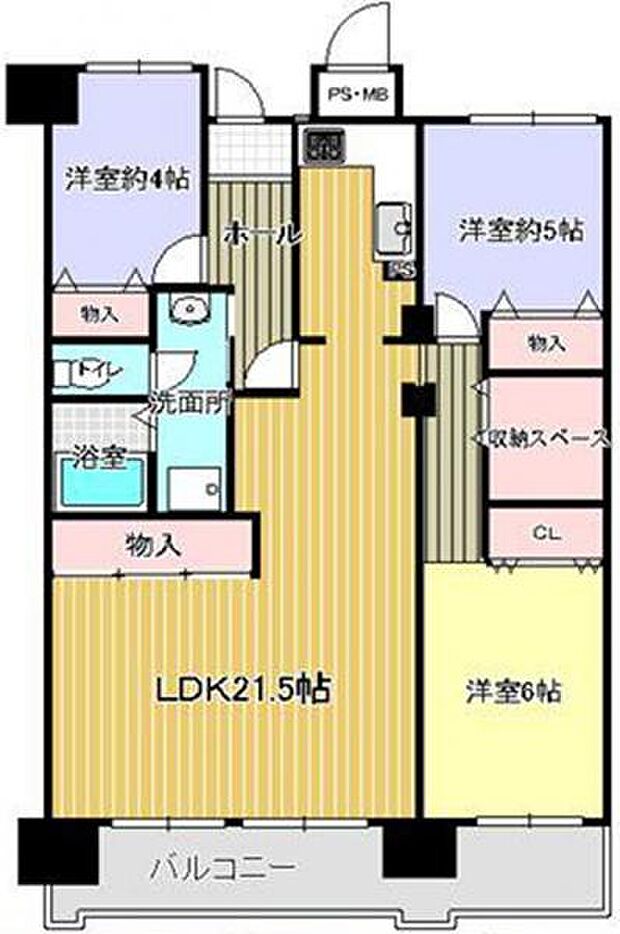 武庫川みどりのまち10号棟(3SLDK) 2階の間取り図