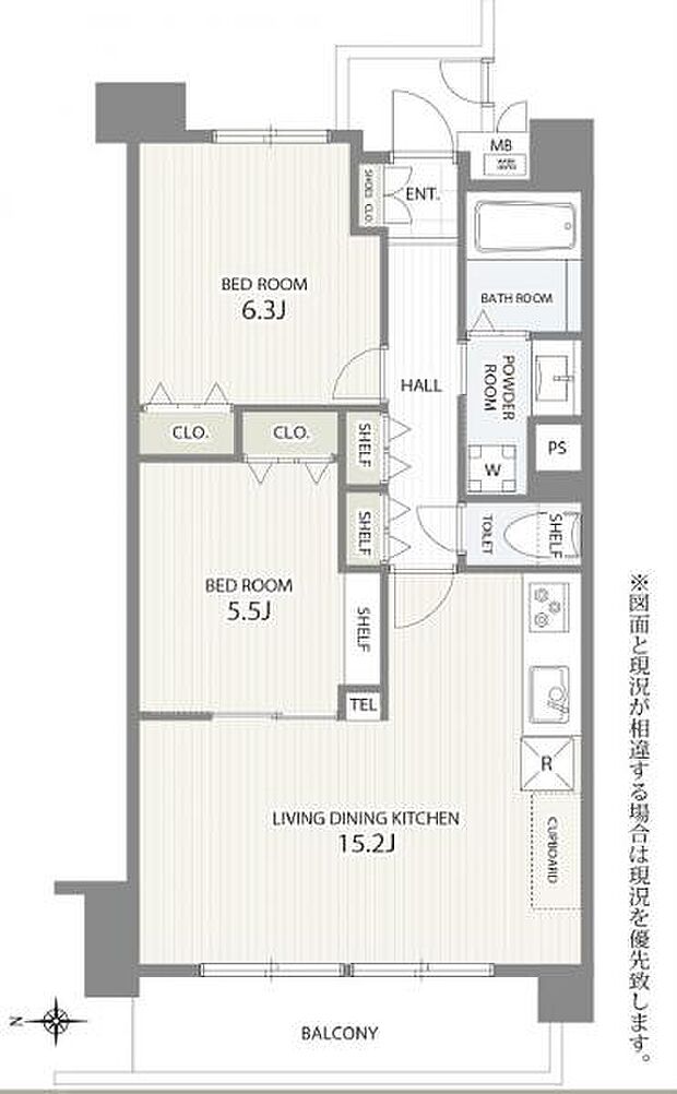 ステイツ上甲子園ゆりのき通り(2LDK) 1階の間取り図