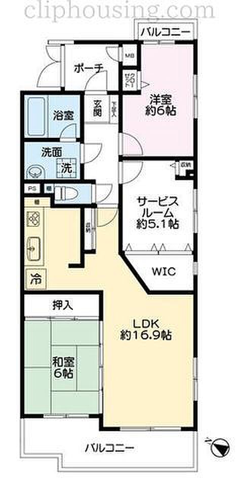 ロイヤルステージ多摩センター(2SLDK) 3階の間取り図