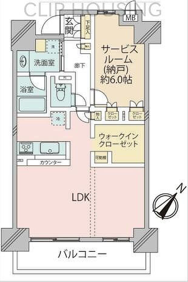 ラングタワー豊田(1R) 6階の間取り図