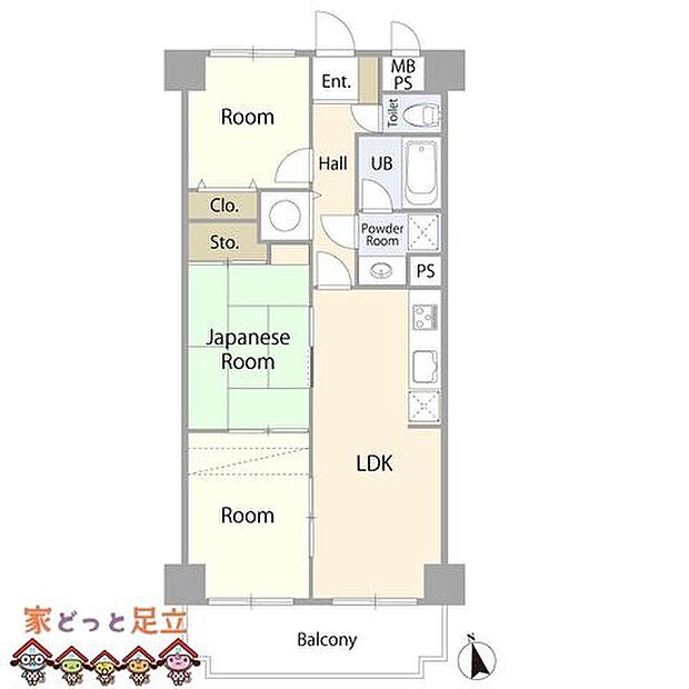 ライオンズマンション竹の塚第3(3LDK) 4階の間取り図