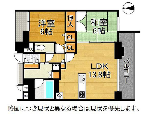 プレサンスグラン甲子園五番町　中古マンション(2LDK) 1階の間取り図