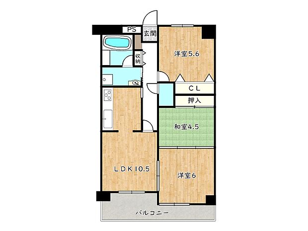 ライオンズマンション姫路西今宿(2LDK) 1階/103の間取り図