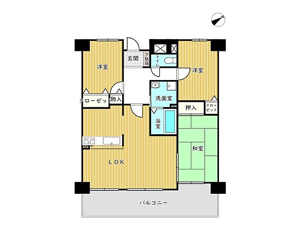 ライオンズマンション姫路野里(3LDK) 7階/702の間取り図