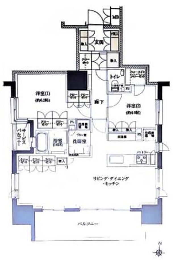 プレミスト新宿山吹(2LDK) 10階の間取り図