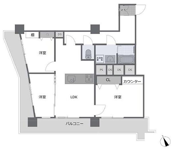 田無マーシャンハイツ(3LDK) 8階の間取り図