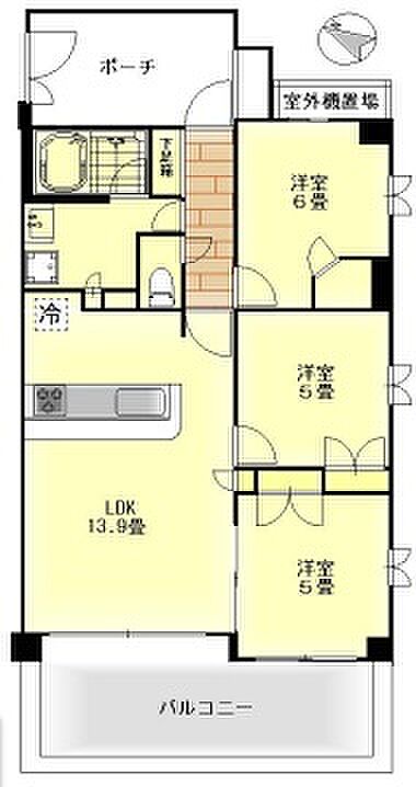 ヴェレーナ横浜磯子(3LDK) 2階の間取り図