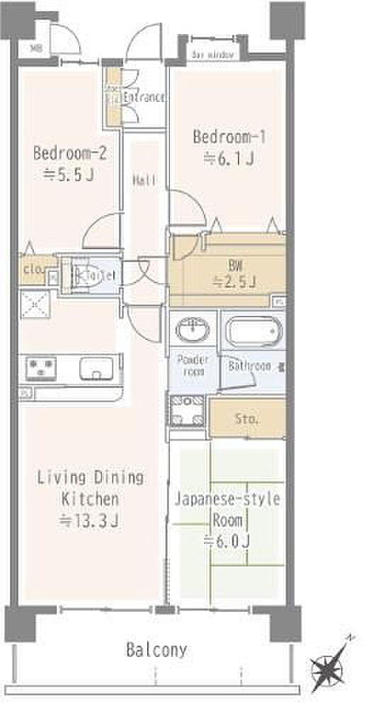 アクアウイング353(3LDK) 5階の間取り図