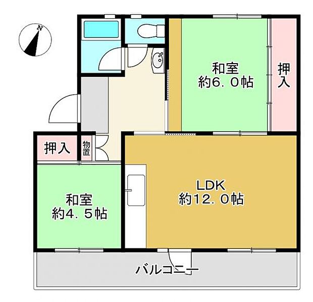 男山第3住宅207号棟　2階部分(2LDK) 2階の内観