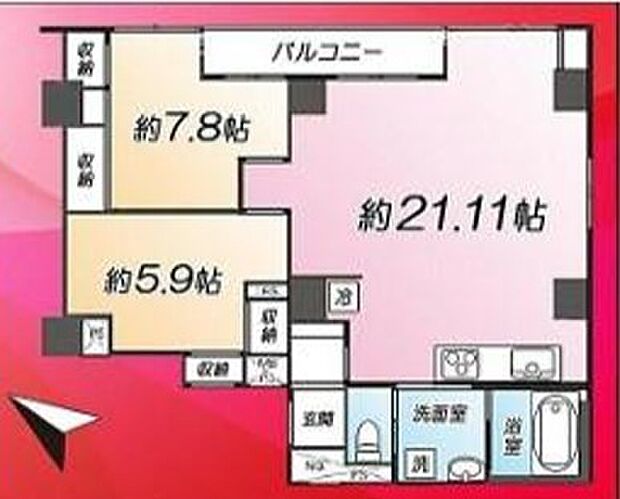 シティハイツ三ノ輪(2LDK) 2階/203の間取り図