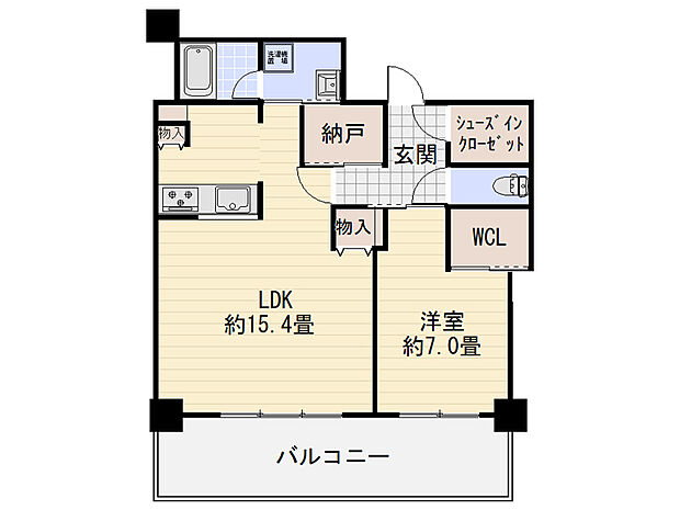 ベイシティタワーズ神戸WEST(1LDK) 21階の間取り図