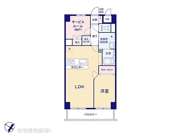 ライオンズマンション片倉町(1LDK) 4階の間取り図