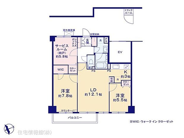 ガーデンホーム東寺尾ヒルズ(2LDK) 4階の間取り図