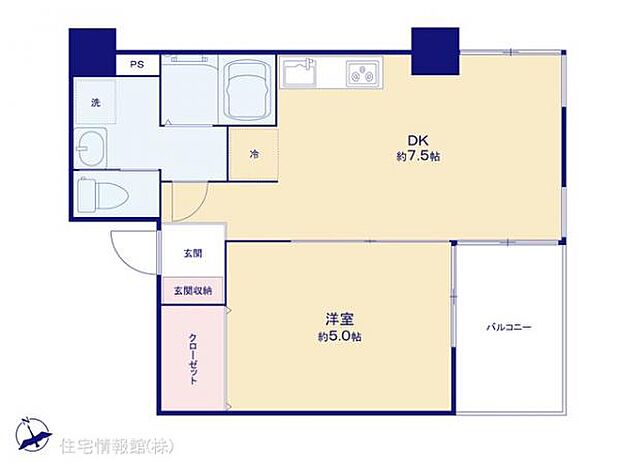 世田谷代田サンライズマンション(1DK) 1階の間取り図