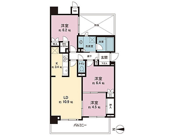 D’クラディア鷺沼(3LDK) 1階の間取り図