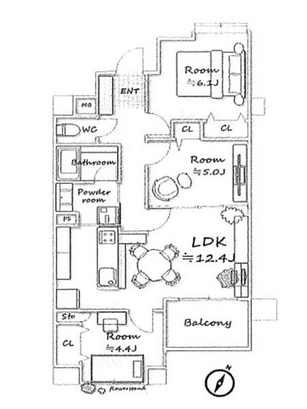 ヴェルマージュ和光南(3LDK) 3階の間取り図