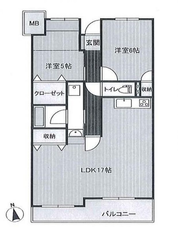 パレ・ドール花崎(2LDK) 3階の間取り図