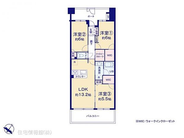 クレストフォルム平井グランステージ(3LDK) 11階の間取り図