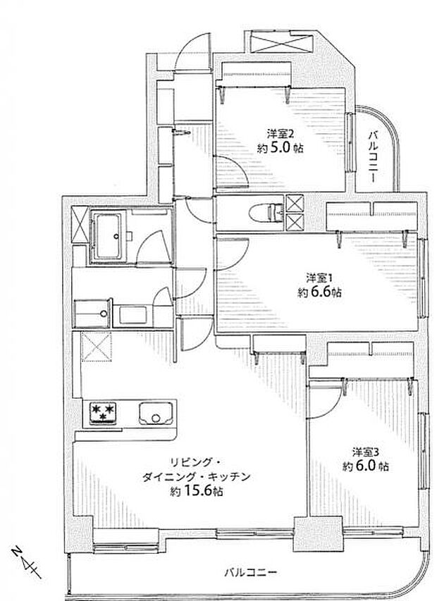 ダイアパレス多賀城(3LDK) 10階の間取り図