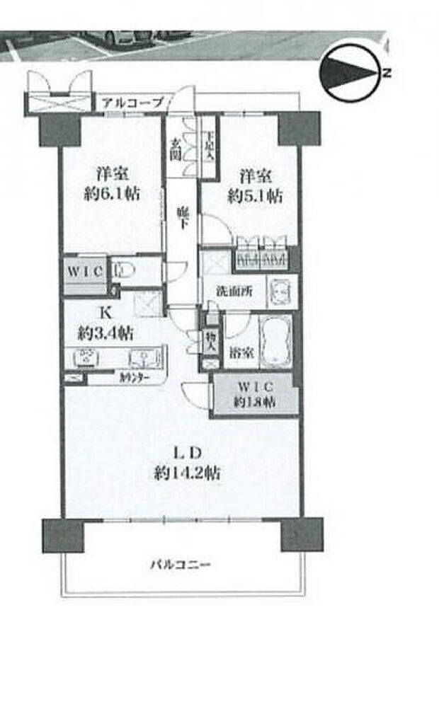 メイツブラン・ヴェリテ若江岩田(2SLDK) 9階の間取り図
