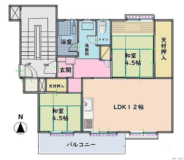 町田市鶴川団地(2LDK) 1階/１０号棟101号室の内観