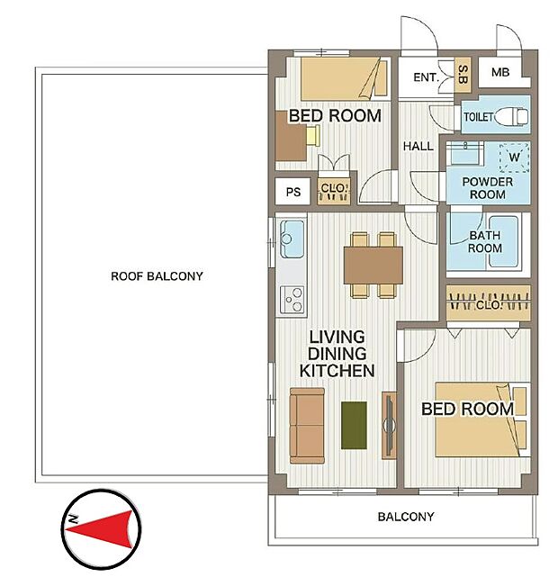 ライオンズマンション梅島(2LDK) 4階/401号室の間取り図