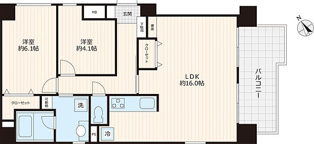 セントレー南浦和(2LDK) 3階/301号室の間取り図