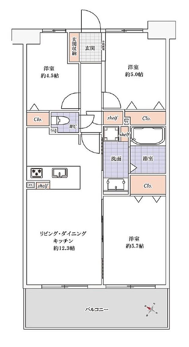 メイツ南浦和ガーデン(3LDK) 2階/204号室の間取り図