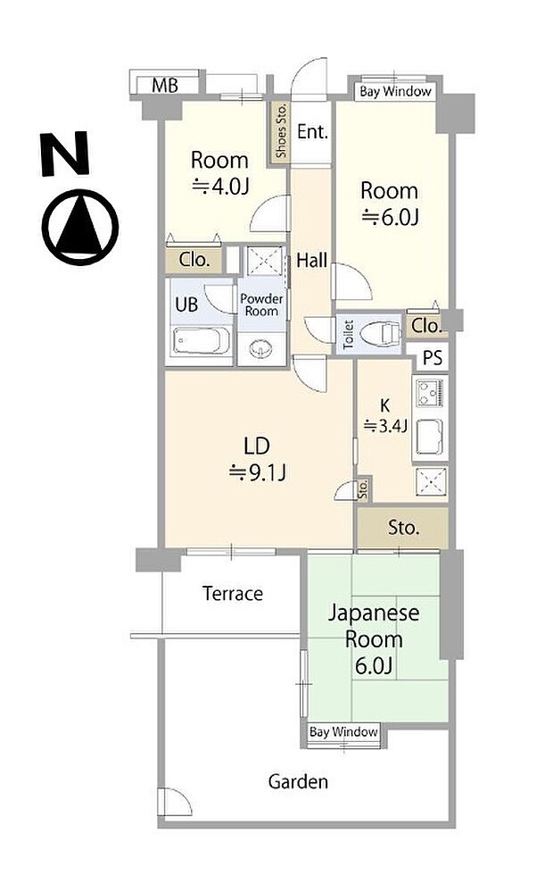 コスモ志木ロイヤルフォルム(3LDK) 1階/107号室の間取り図
