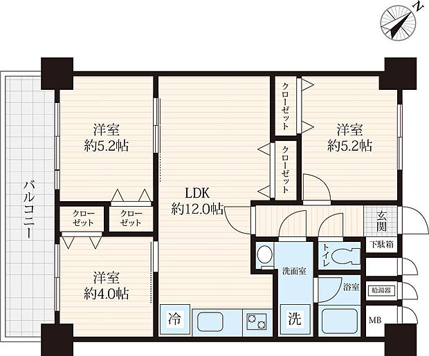 ライオンズマンション西川口ヴィアーレ(3LDK) 6階/610号室の間取り図