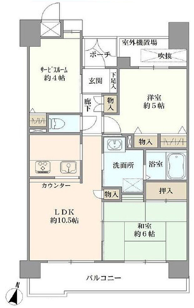 東川口第8サニーコート(2SLDK) 3階/304号室の間取り図