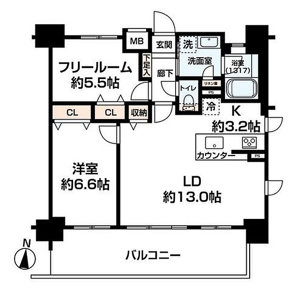 こちらの物件は廊下を最小限にした間取りです。限られた家の面積の中で廊下が占める割合が多いと他の部屋の広さにしわ寄せいってしまいます。ムダな廊下を無くすことでゆとりある居室空間が可能となります。