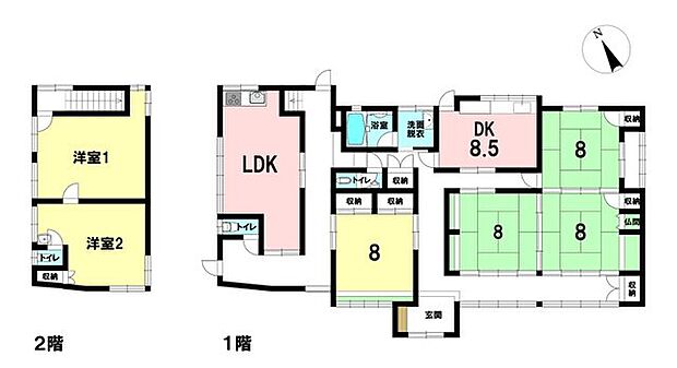 のどかな住まい環境に、大家族向けのひろびろとした住宅(6SLDK)の内観
