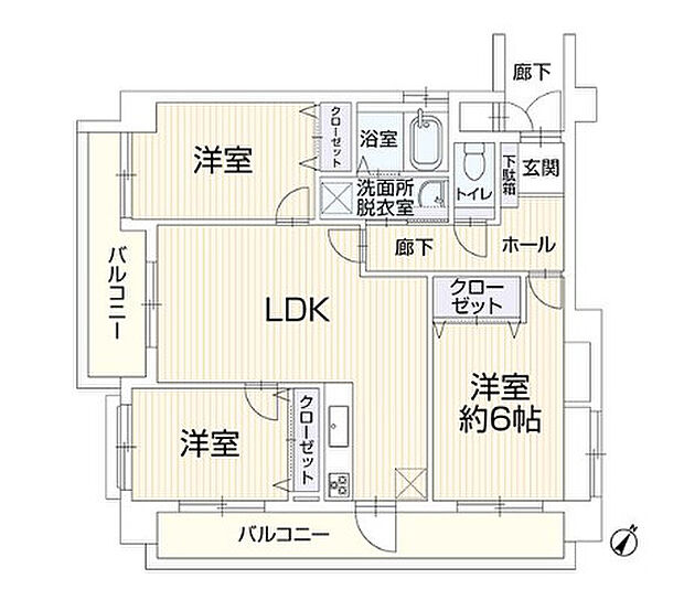 フィオレ井尻(3LDK) 1階/101の間取り図