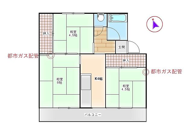 サニーハイツ加古川壱番館(3K) 3階のその他画像
