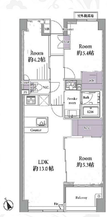 五反野パーク・ホームズ(3LDK) 4階/402の間取り図