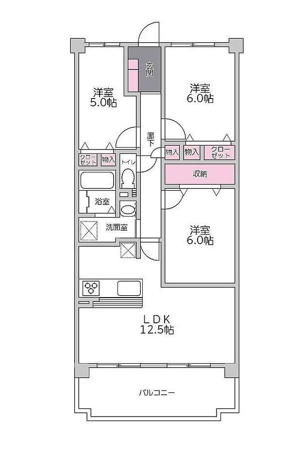 ローレルスクエア高の原3番館(3LDK) 1階/105の間取り図